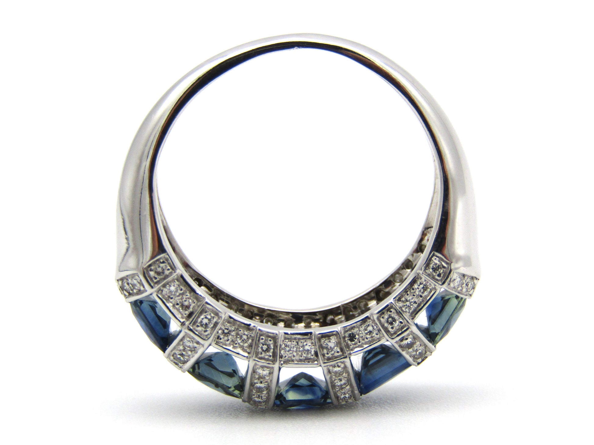 18K gold sapphire and diamond ring.