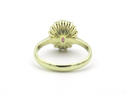 14K gold Pink Tourmaline and diamond ring.