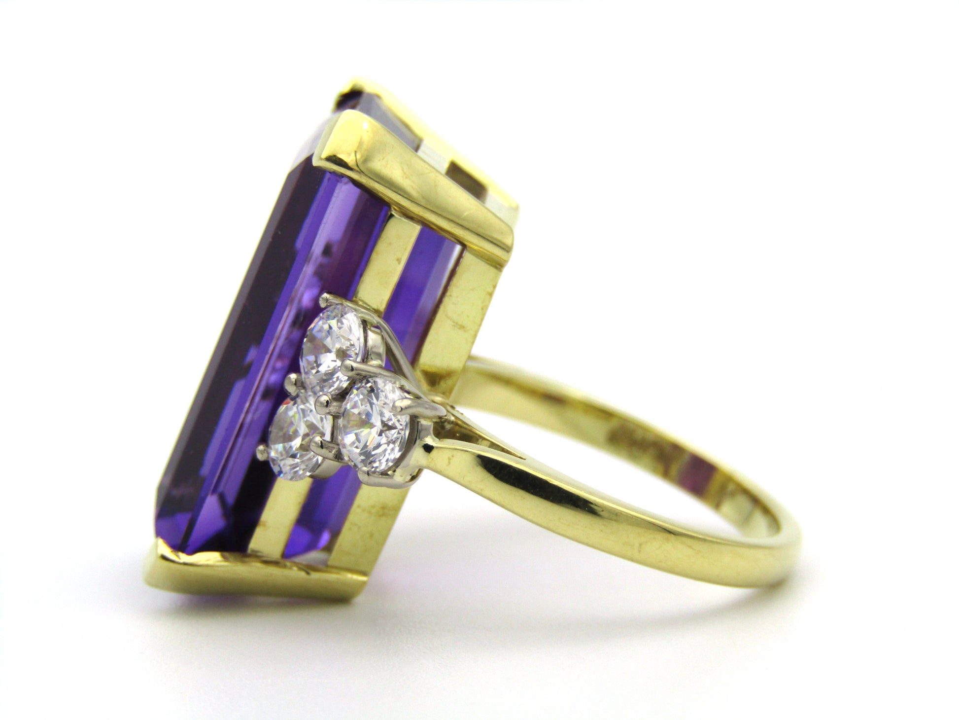 18K gold amethyst and CZ ring by AKAPO.