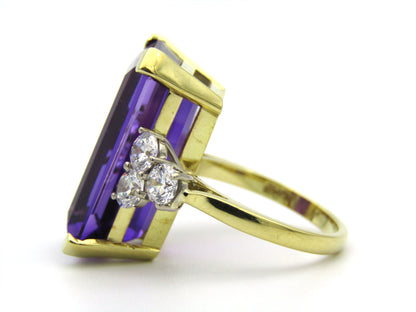 18K gold amethyst and CZ ring by AKAPO.