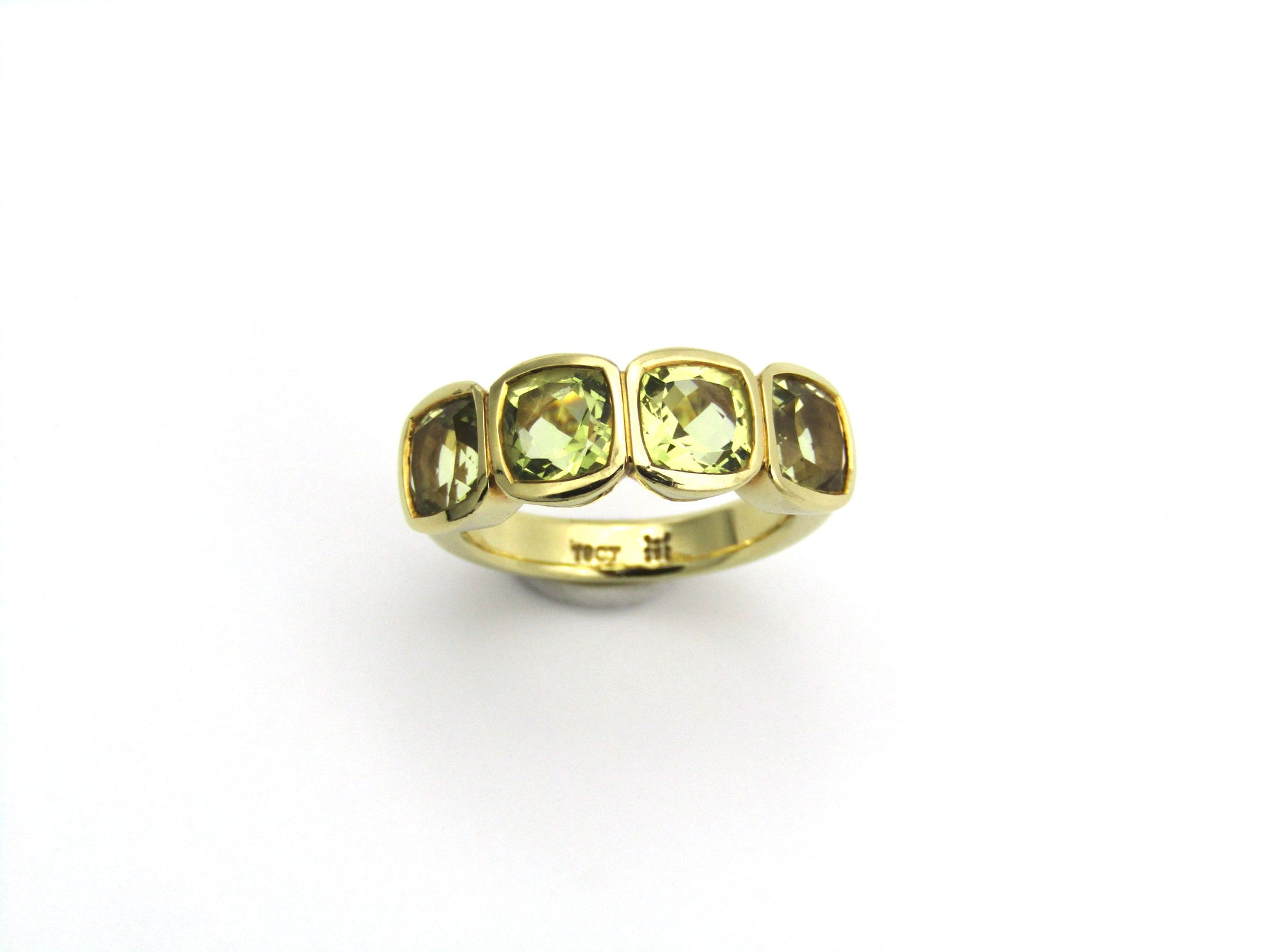 18K gold prasiolite ring.