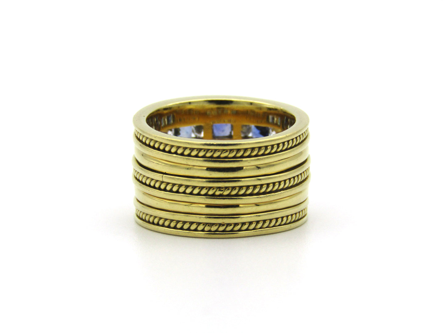 18K gold sapphire and diamond ring.