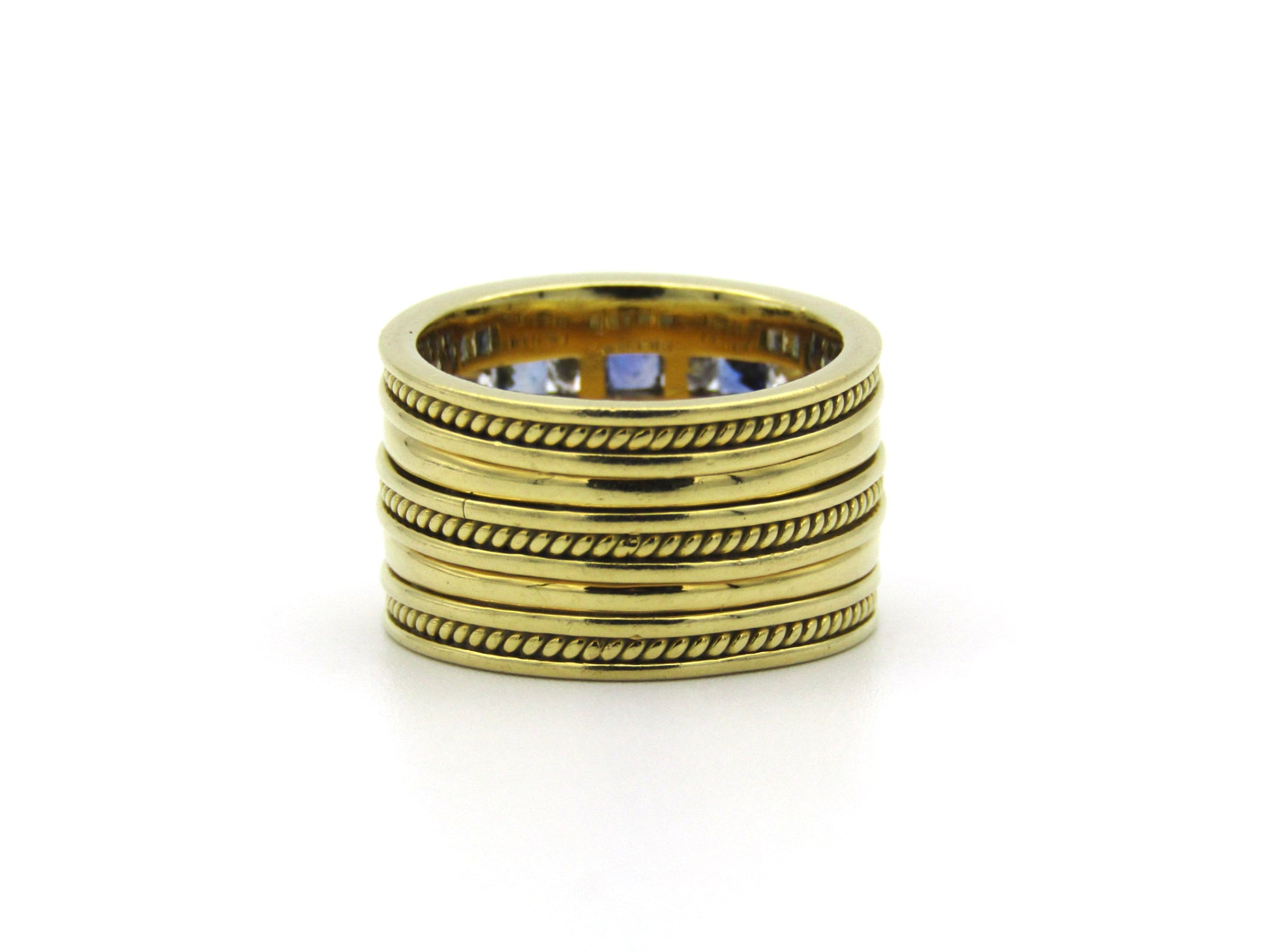 18K gold sapphire and diamond ring.