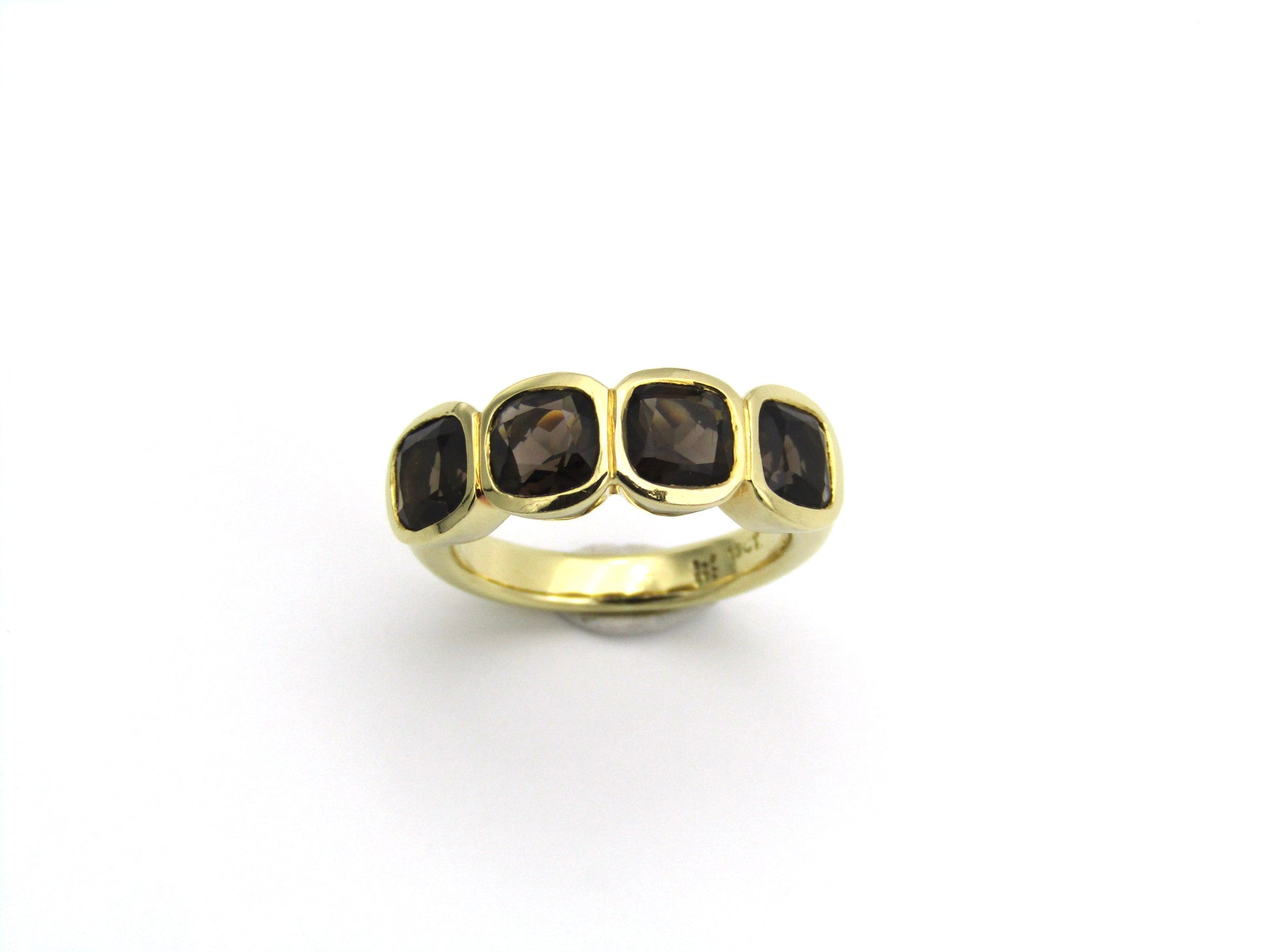 18K gold smoky quartz ring.