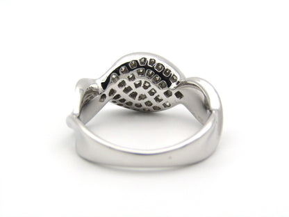 18K gold twist diamond ring.