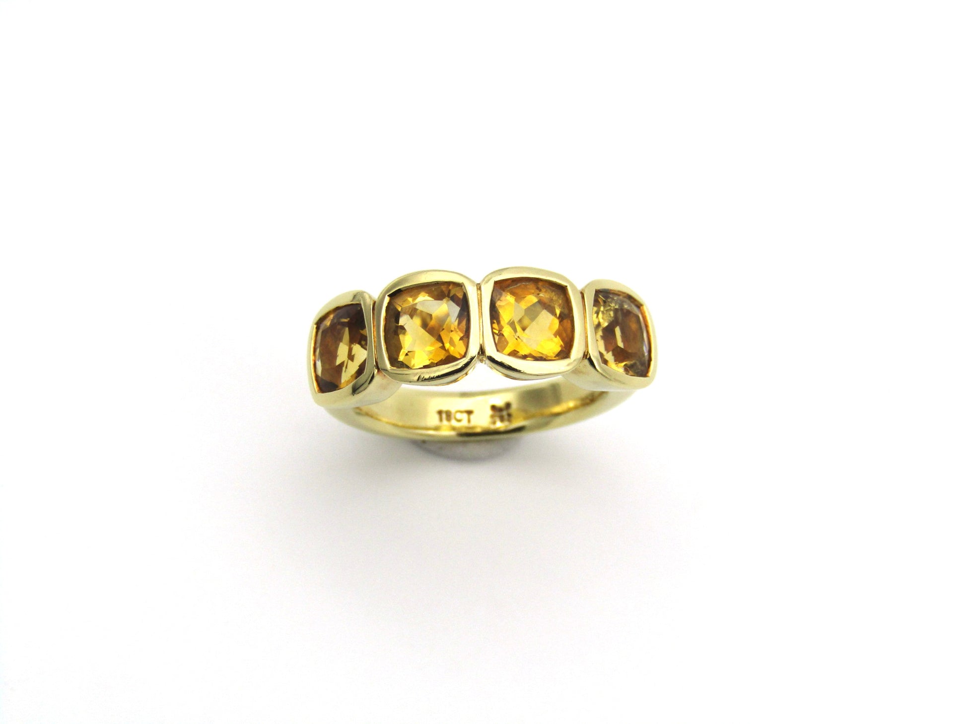 18K gold citrine ring.