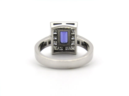 18K gold tanzanite and diamond ring.