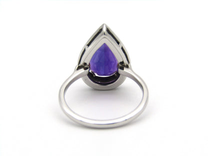 18kt gold amethyst and diamond ring.