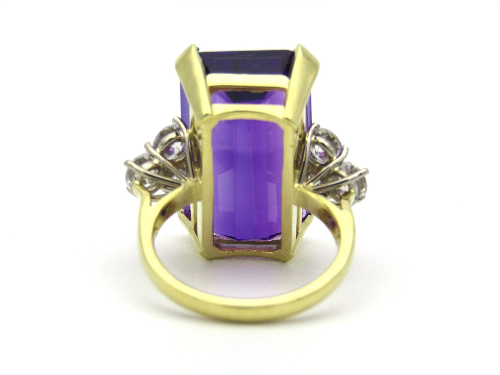 18K gold amethyst and CZ ring by AKAPO.