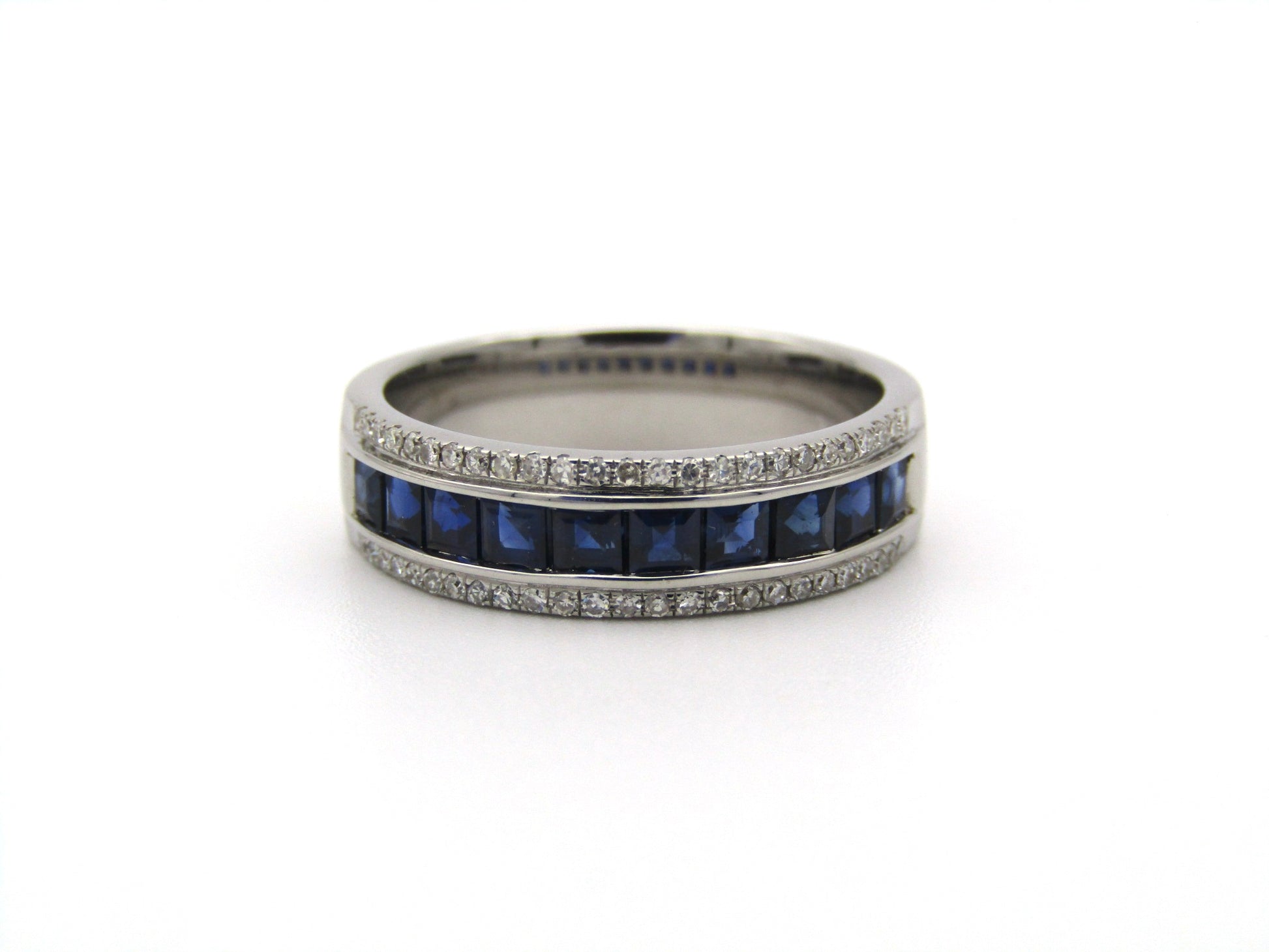 18K gold sapphire and diamond ring.