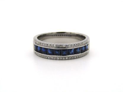 18K gold sapphire and diamond ring.