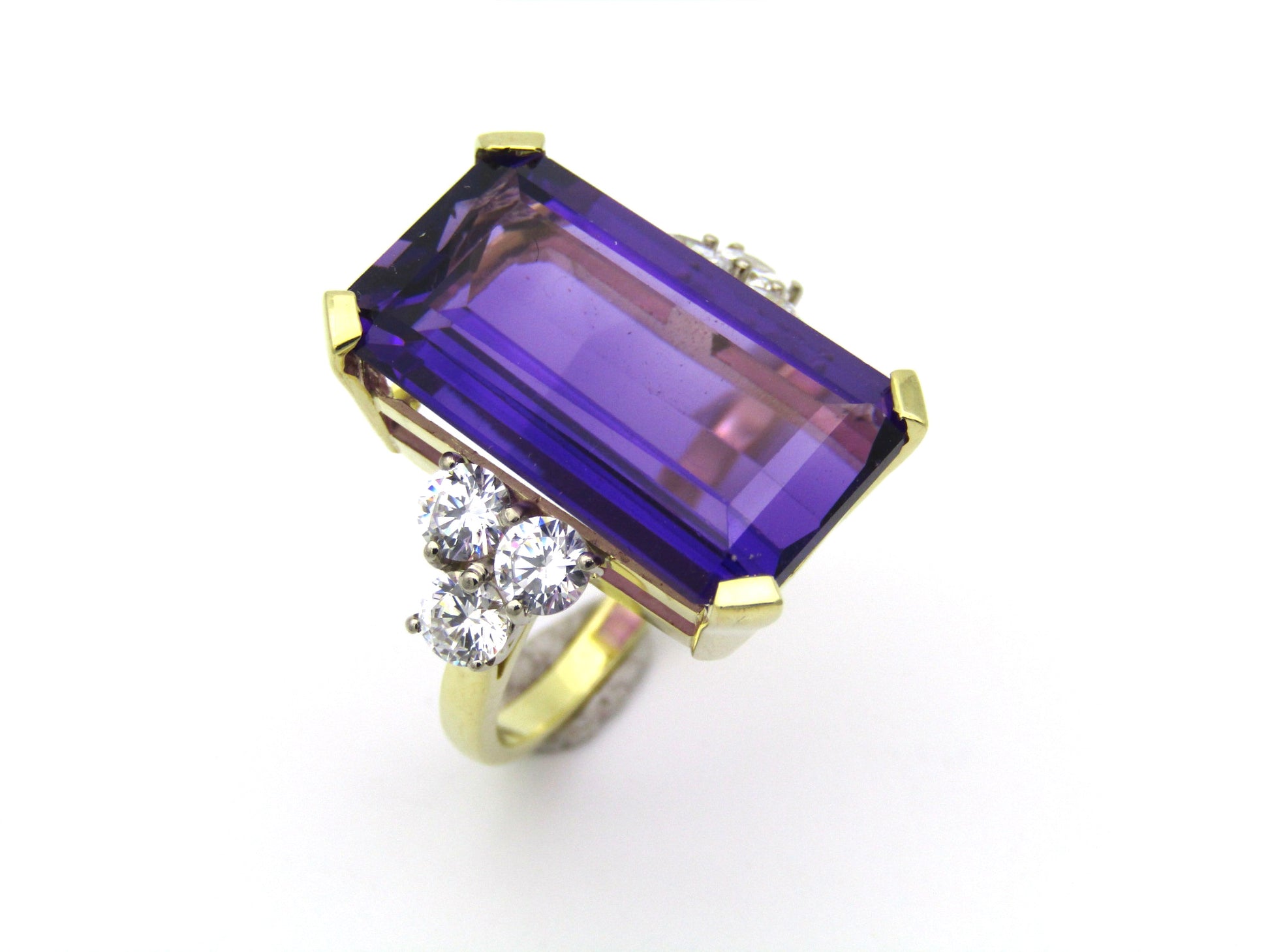 18K gold amethyst and CZ ring by AKAPO.