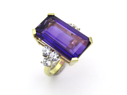 18K gold amethyst and CZ ring by AKAPO.