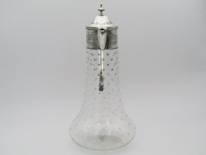 Sterling silver mounted cut glass claret jug by Thomas Henry Blake, Sheffield 1913.