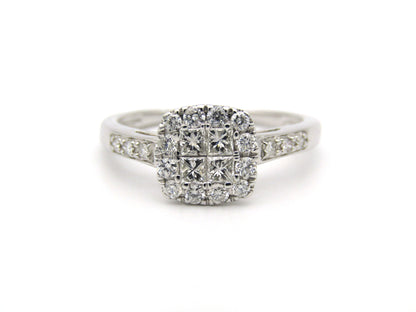 9K gold diamond ring.