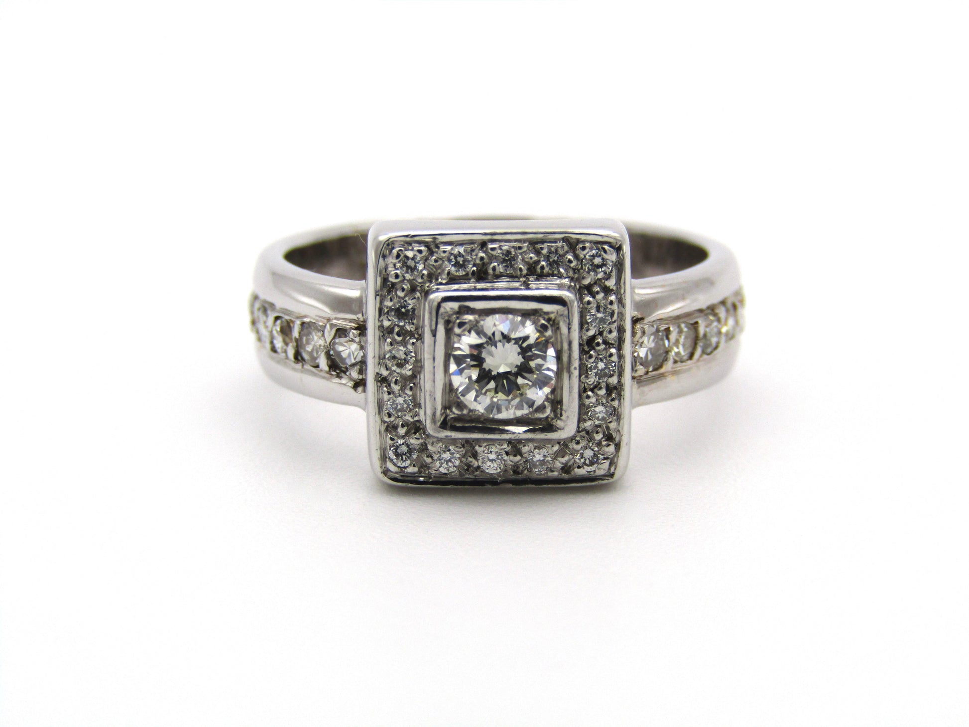 18kt gold diamond ring.