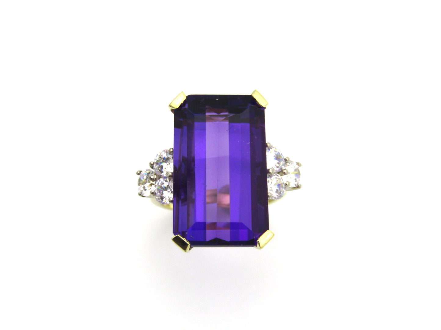 18K gold amethyst and CZ ring by AKAPO.