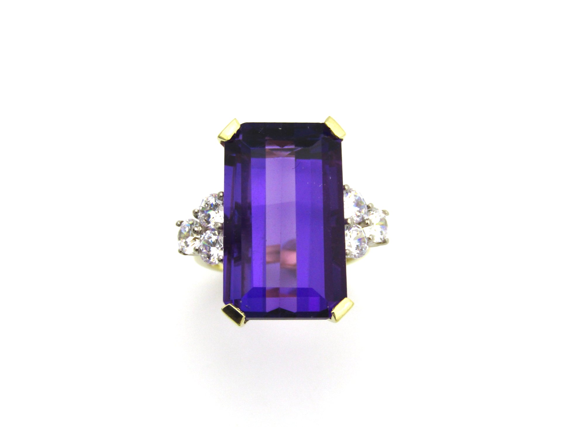 18K gold amethyst and CZ ring by AKAPO.