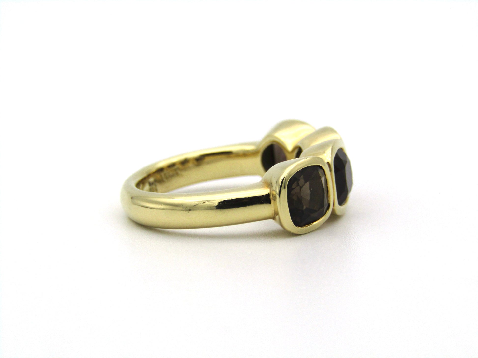18K gold smoky quartz ring.