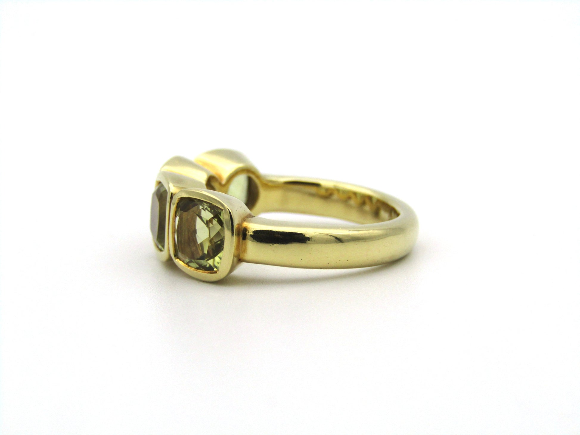 18K gold prasiolite ring