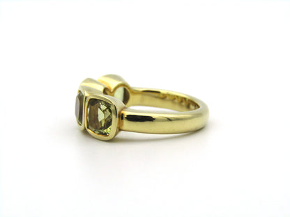18K gold prasiolite ring