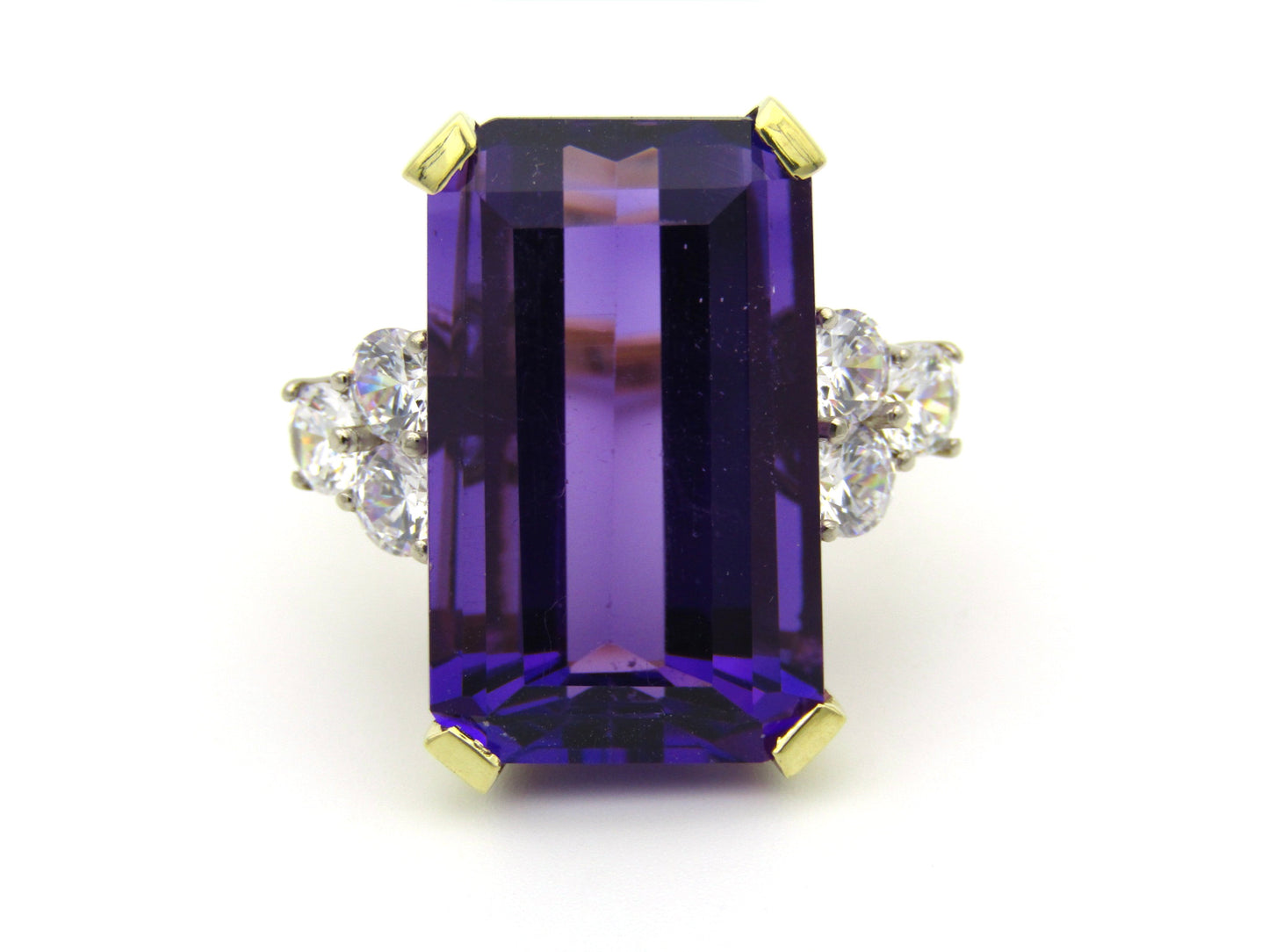 18K gold amethyst and CZ ring by AKAPO.