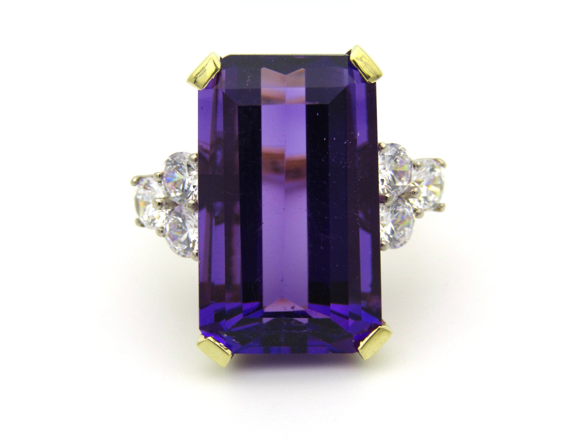 18K gold amethyst and CZ ring by AKAPO.