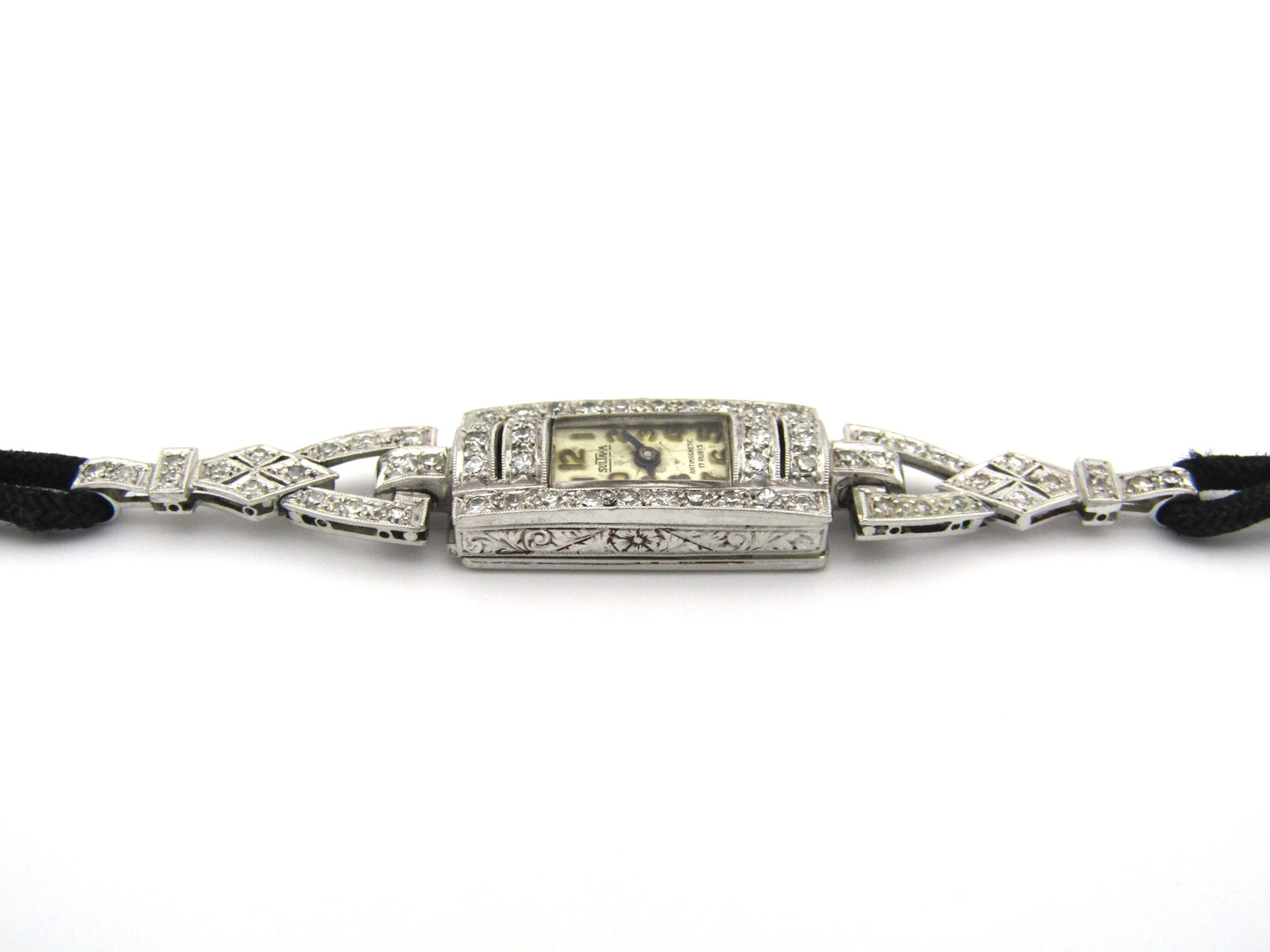 Platinum and diamond Art Deco watch.