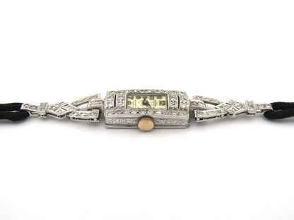 Platinum and diamond Art Deco watch.