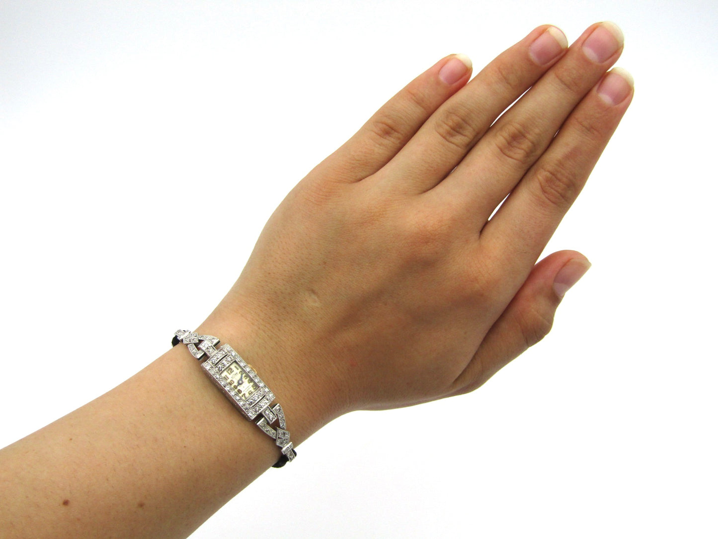 Platinum and diamond Art Deco watch.