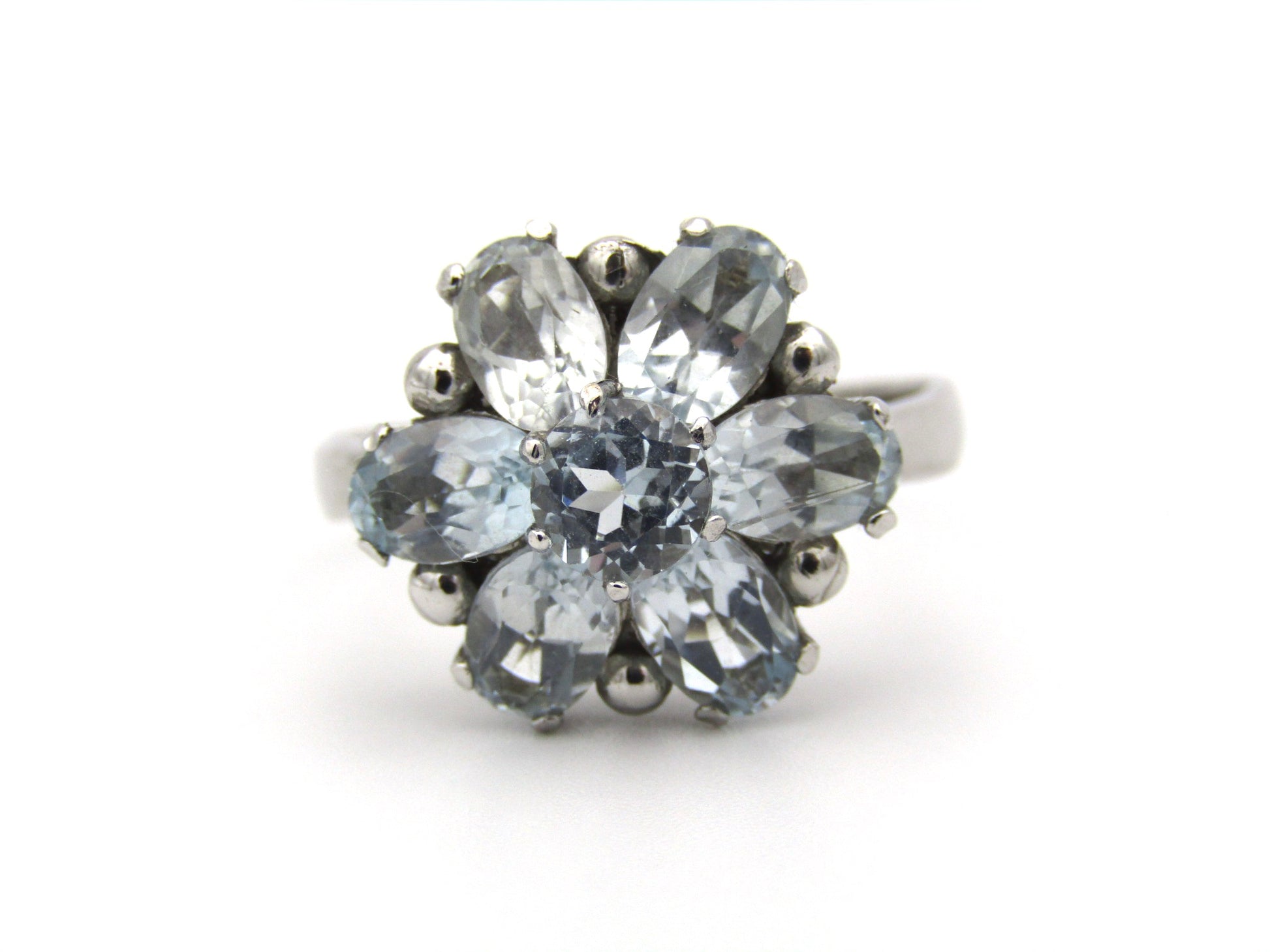 18K gold blue topaz ring.