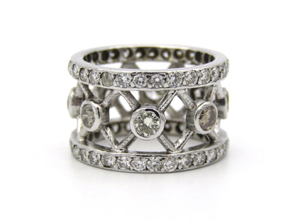 9kt gold fancy and colourless diamond ring.