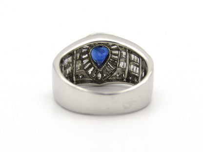 18kt gold sapphire and diamond ring.