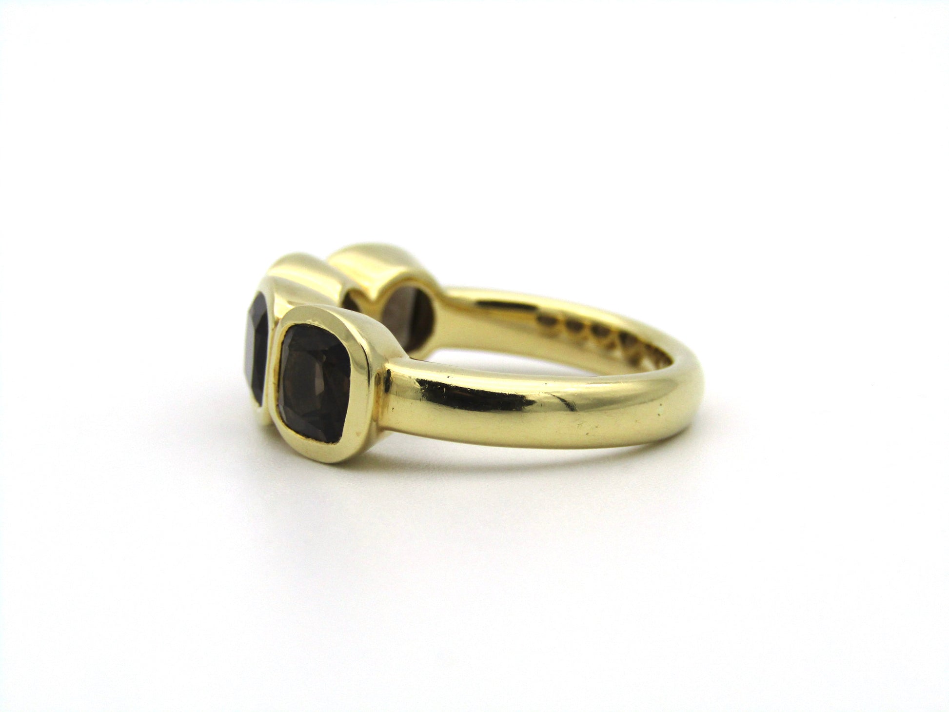 18K gold smoky quartz ring.