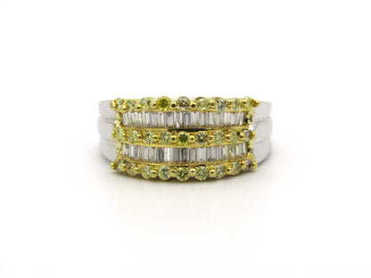 18K gold yellow and colourless diamond ring.