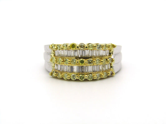 18K gold yellow and colourless diamond ring.