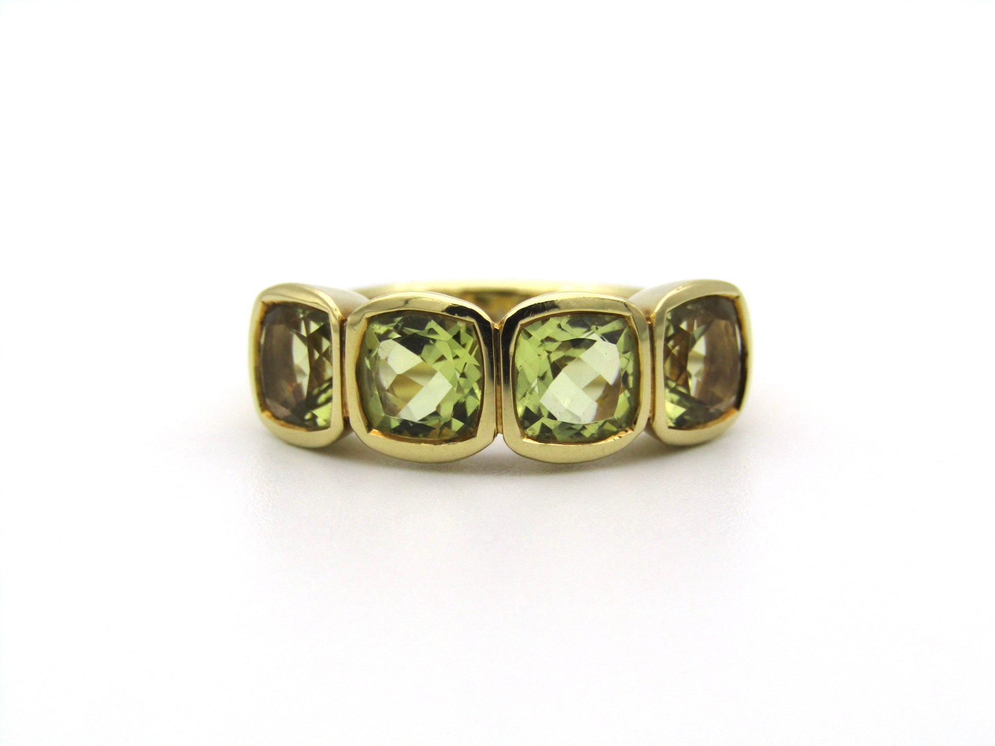 18K gold prasiolite ring.
