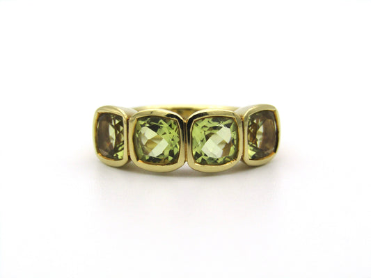 18K gold prasiolite ring.