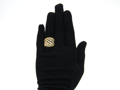 18K gold diamond dress ring.