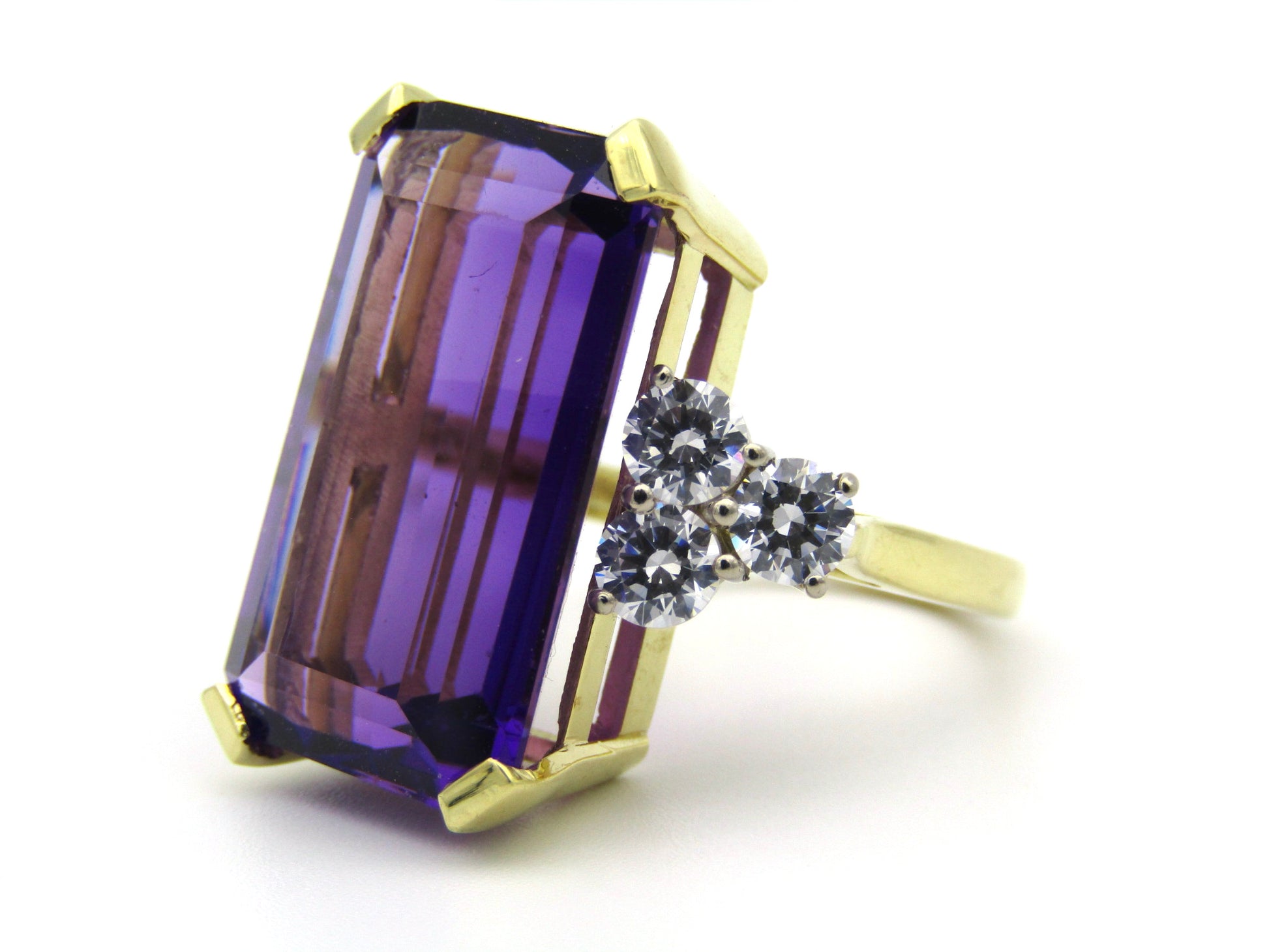 18K gold amethyst and CZ ring by AKAPO.