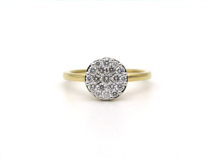 18K gold diamond cluster ring.