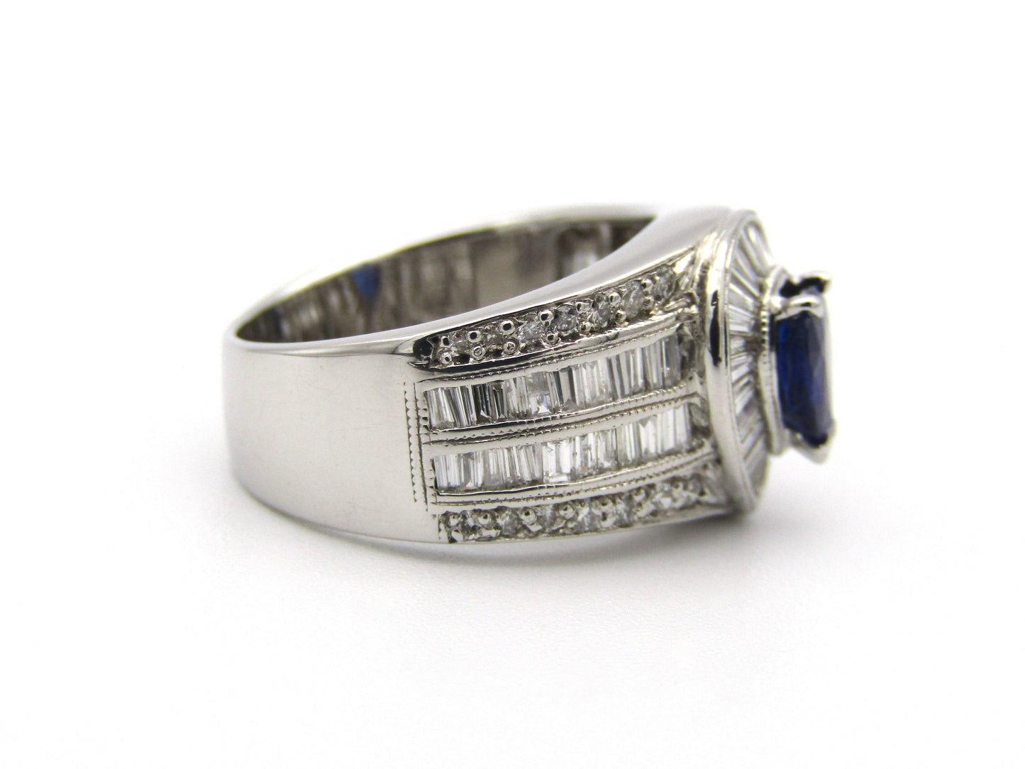 18kt gold sapphire and diamond ring.