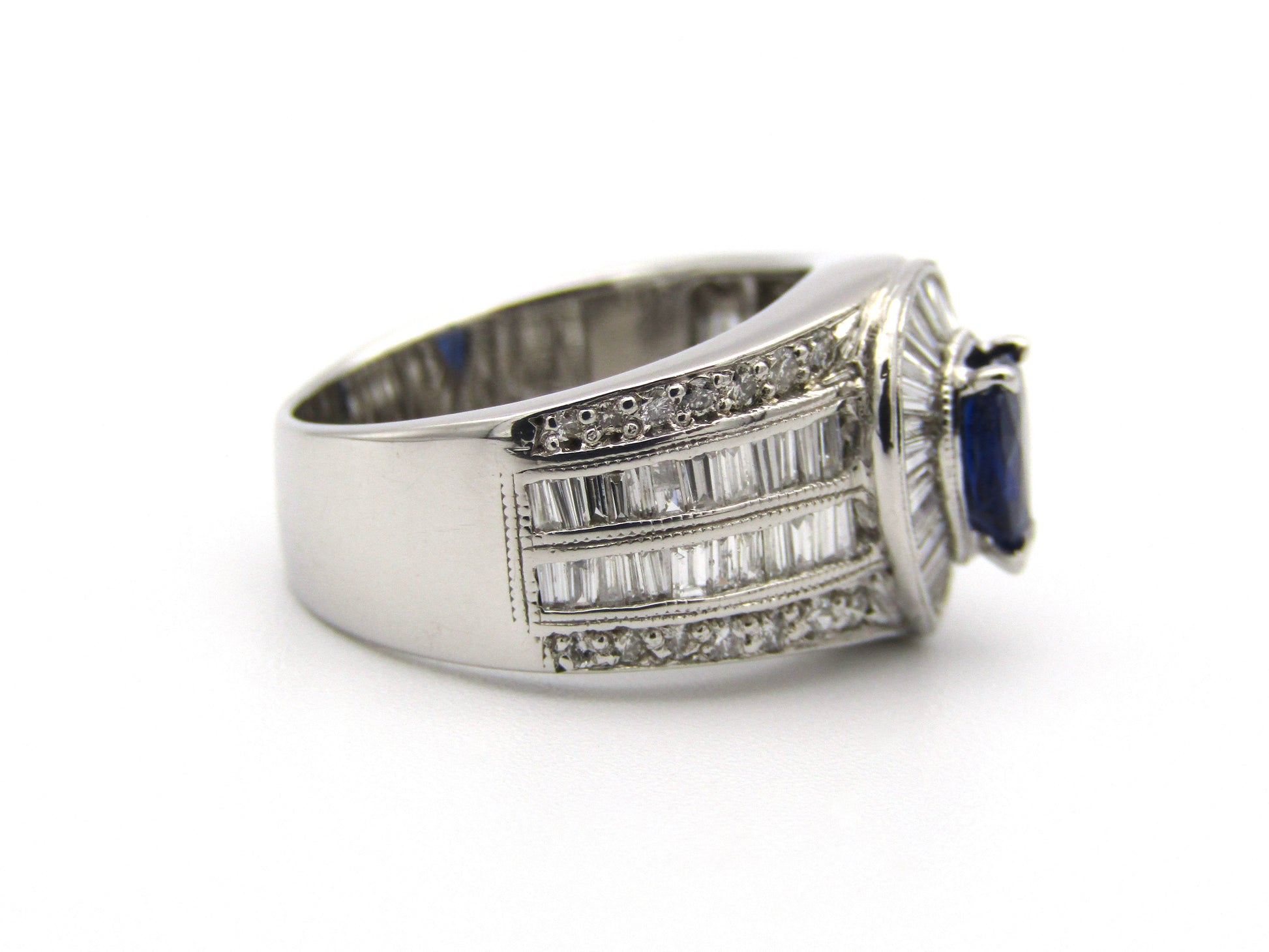 18kt gold sapphire and diamond ring.