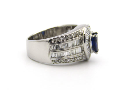 18kt gold sapphire and diamond ring.