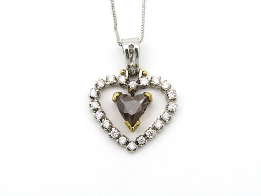 18kt gold cognac diamond pendant.