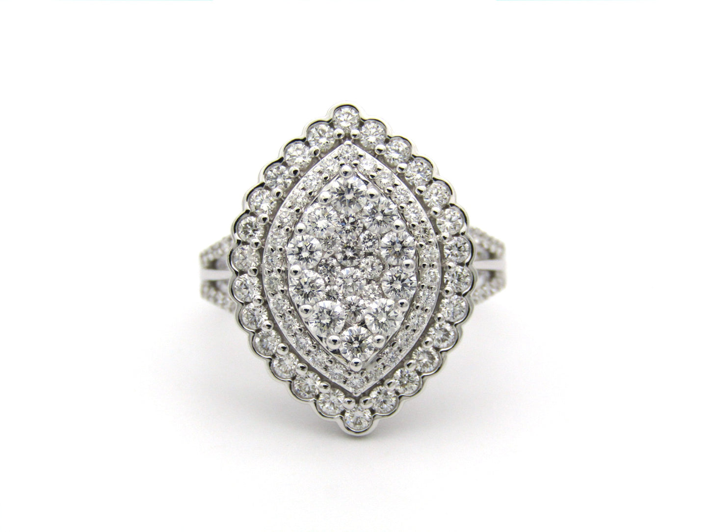 18K gold diamond cluster ring.