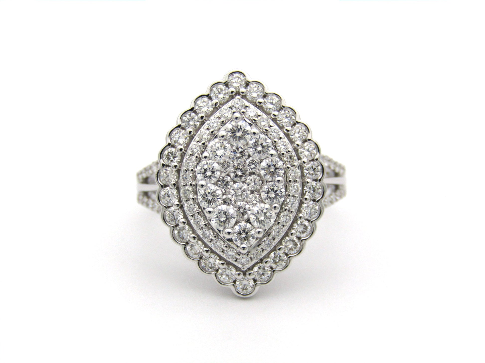 18K gold diamond cluster ring.