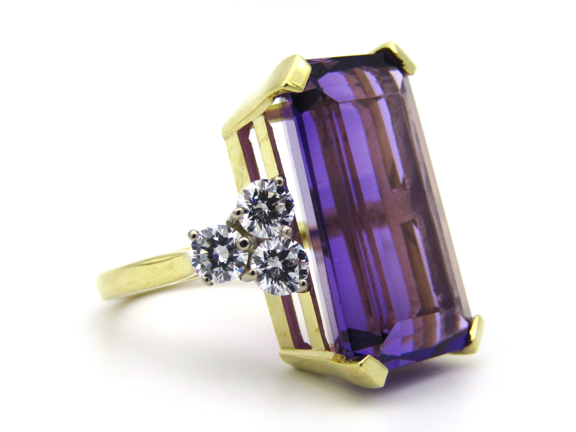 18K gold amethyst and CZ ring by AKAPO.