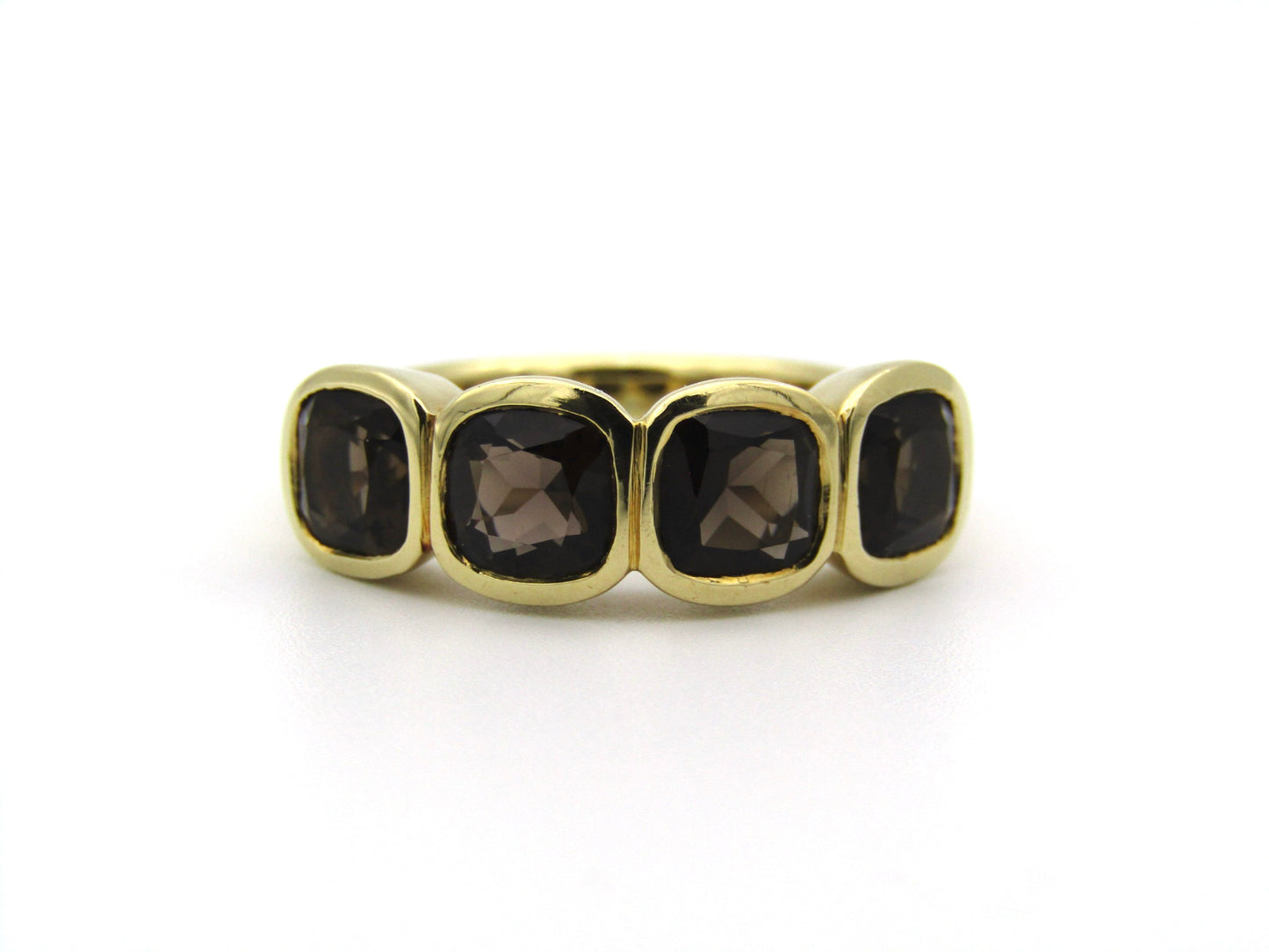 18K gold smoky quartz ring.