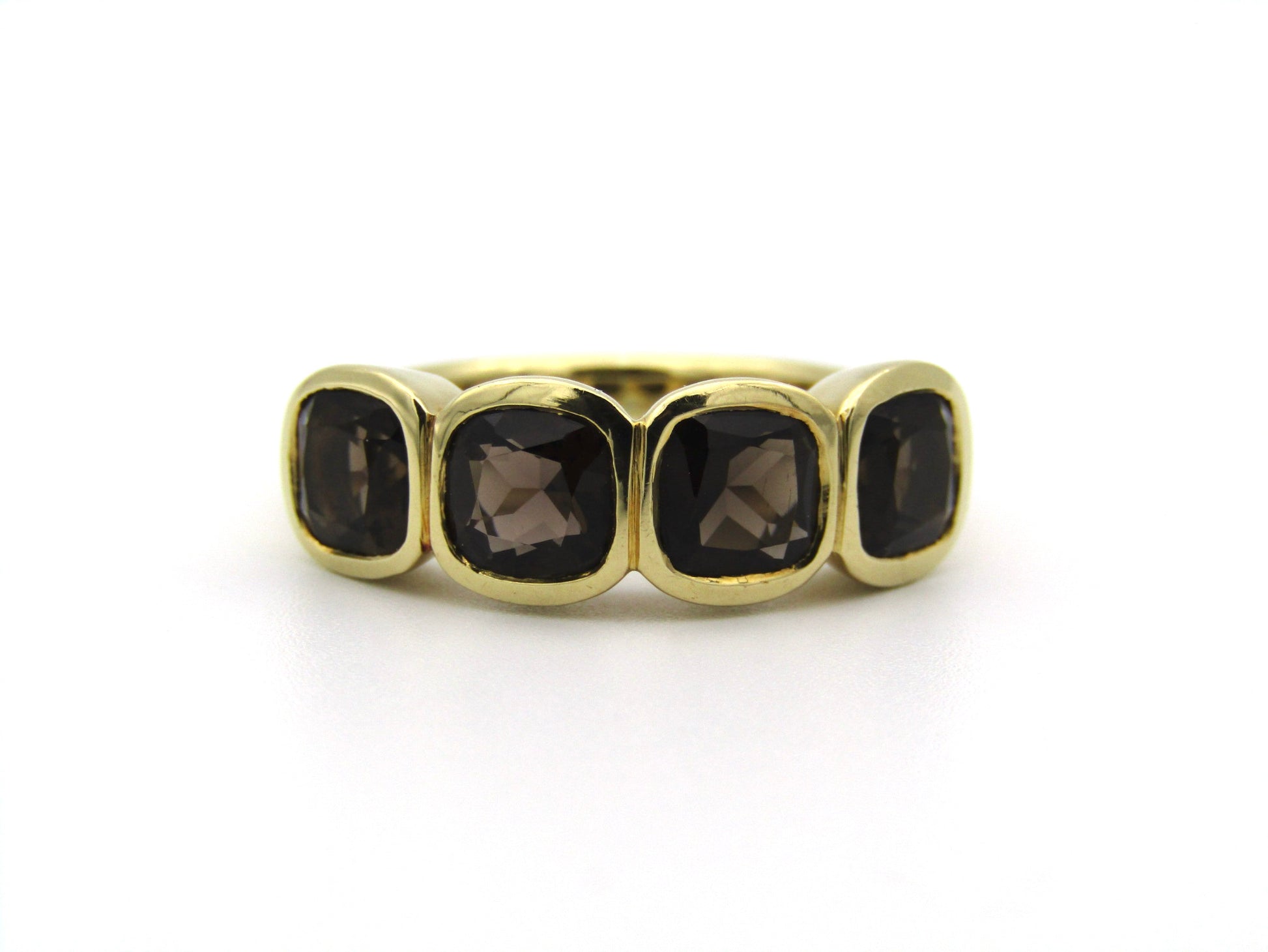 18K gold smoky quartz ring.